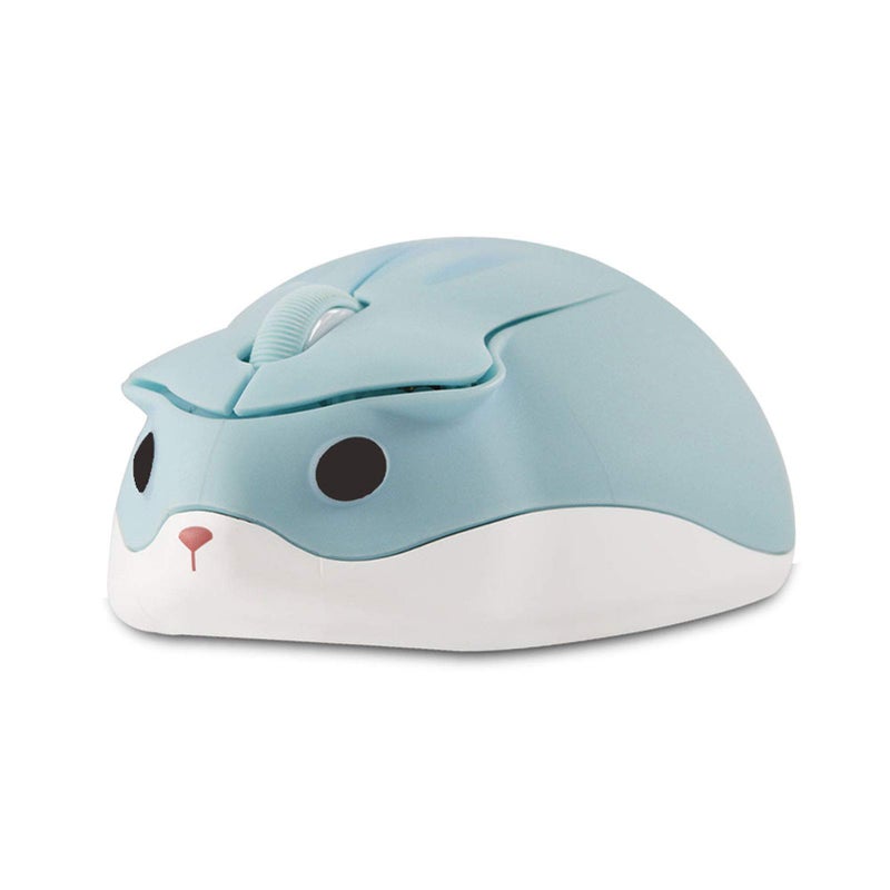 CHUYI Hamster Wireless Silent Mouse 1200DPI Cute Animal Small Cordless Portable Mice for Travel Home School Library Computer Laptop PC for Kids Gift (Light Blue) - Image 1